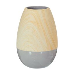Wazon ceramiczny wys. 19 cm beżowo-szary