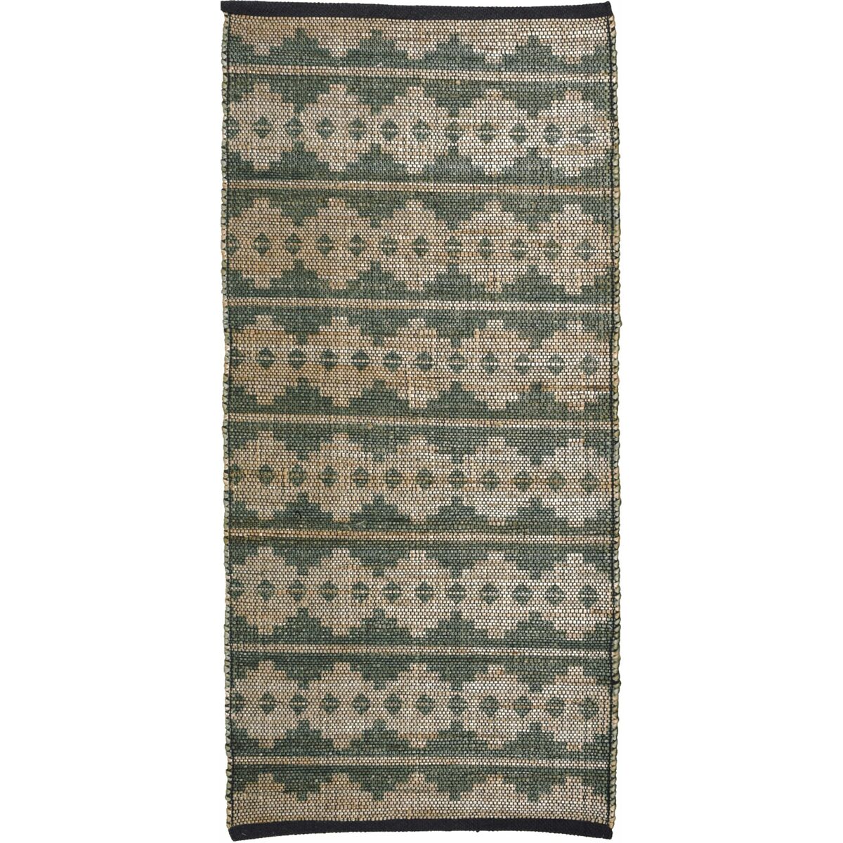 Dywan bawełniany z domieszką juty zielony 70 x 140 cm