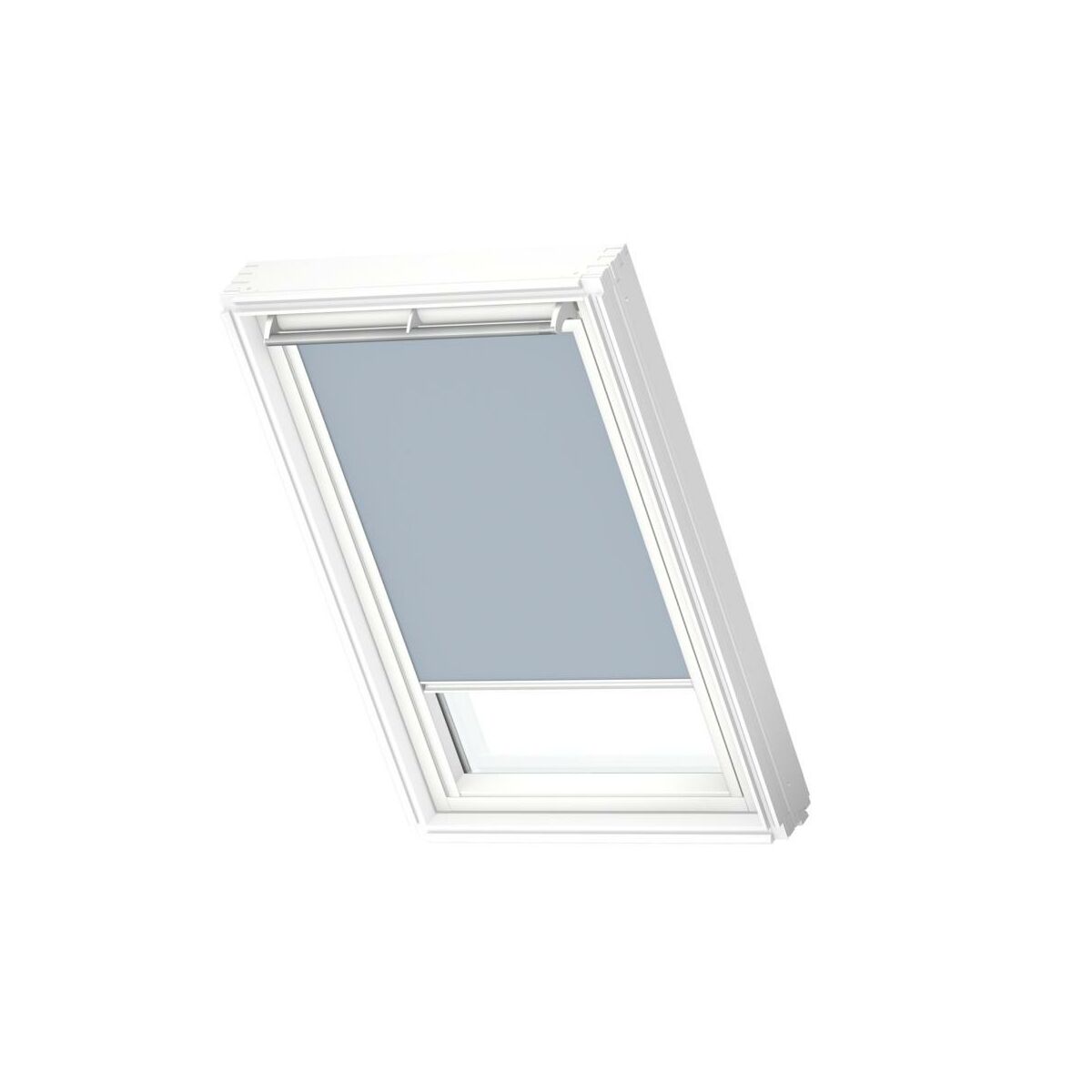 Roleta zaciemniająca do okna dachowego 78x118 cm błękitna z białą ramą Velux