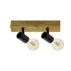 Listwa reflektorowa TOWNSHEND czarna z drewnem E27 EGLO