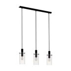 Lampa wisząca MONTEFINO czarna szklany klosz 3 x E27 EGLO